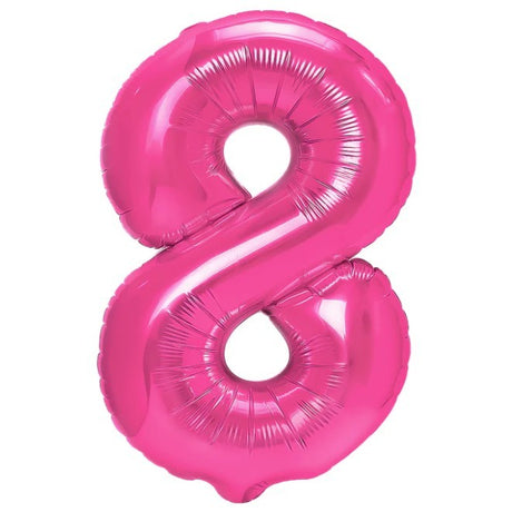 Balon Din Folie Metalizata Figurina Cifra, Tema Aniversare 40 Cm, Ambalaj Individual, Pai Inclus, Umflare Cu Aer Sau Heliu, Cifra 8 - vivimall.ro