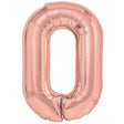 Balon din Folie Metalizata Vivimall, Figurina Cifra, Tema Aniversare 40 cm, Ambalaj Individual, Pai inclus, Umflare cu Aer sau Heliu, Rose Gold, Cifra 0 - vivimall.ro