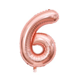 Balon Din Folie Metalizata Figurina Cifra, Tema Aniversare 40 Cm, Ambalaj Individual, Pai Inclus, Umflare Cu Aer Sau Heliu, Gold, Cifra 6 - vivimall.ro