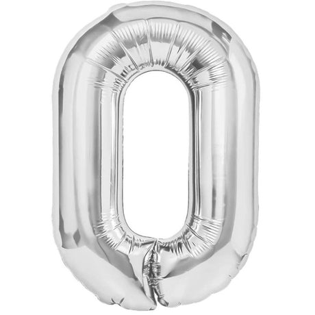 Balon Din Folie Metalizata, Figurina Cifra, Tema Aniversare 40 Cm, Ambalaj Individual, Pai Inclus, Umflare Cu Aer Sau Heliu, Cifra 0 - vivimall.ro