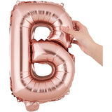 Balon Folie Metalizata Litera B, 40 Cm, Umflati Cu Heliu Sau Aer, Ambalaj Individual, Pai Inclus, Rose Gold - vivimall.ro