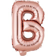 Balon Folie Metalizata Litera B, 40 Cm, Umflati Cu Heliu Sau Aer, Ambalaj Individual, Pai Inclus, Rose Gold - vivimall.ro