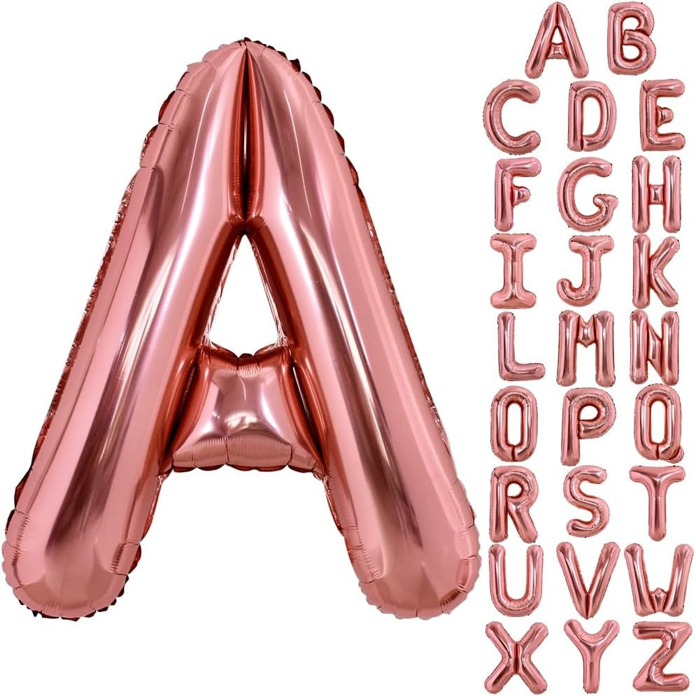 Balon Folie Metalizata Litera A, 80 Cm, Umflati Cu Heliu Sau Aer, Ambalaj Individual, Pai Inclus, Rose Gold - vivimall.ro