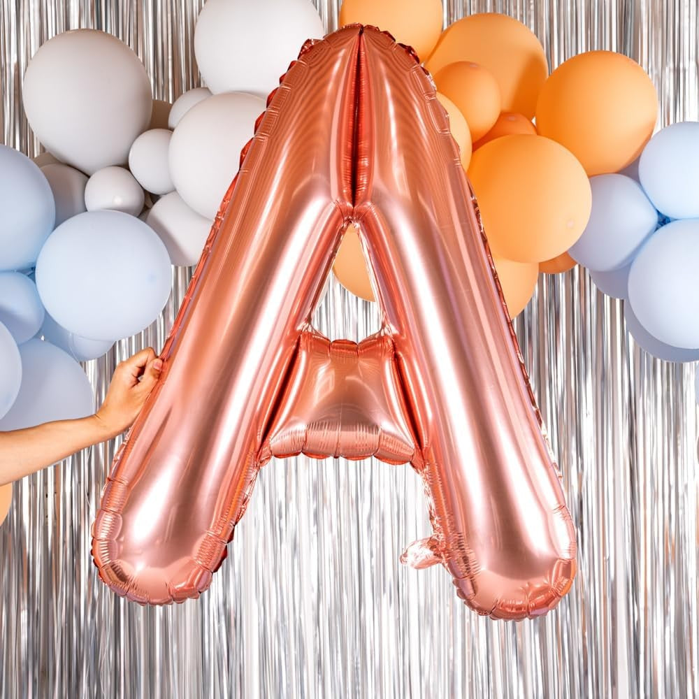 Balon Folie Metalizata Litera A, 80 Cm, Umflati Cu Heliu Sau Aer, Ambalaj Individual, Pai Inclus, Rose Gold - vivimall.ro