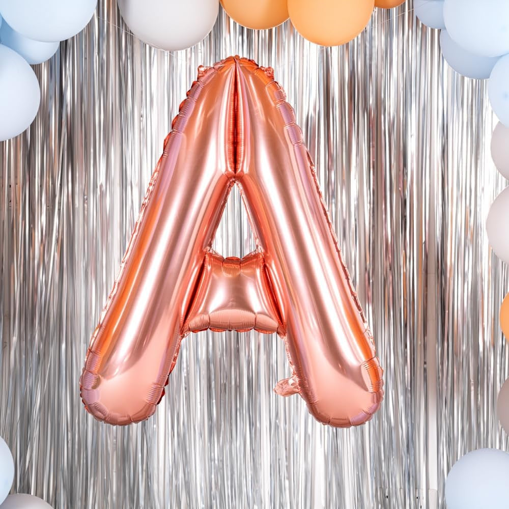 Balon Folie Metalizata Litera A, 80 Cm, Umflati Cu Heliu Sau Aer, Ambalaj Individual, Pai Inclus, Rose Gold - vivimall.ro