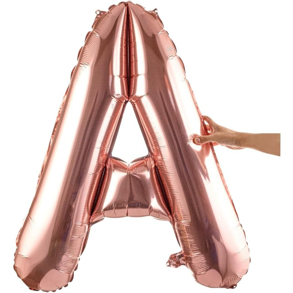 Balon Folie Metalizata Litera A, 80 Cm, Umflati Cu Heliu Sau Aer, Ambalaj Individual, Pai Inclus, Rose Gold - vivimall.ro