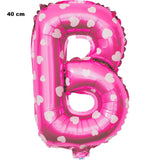 Balon Folie Metalizata Litera B, Vivimall, 40 cm, Cu Imprimeu Inimioare, Umflati cu Heliu sau Aer, Ambalaj Individual, Pai inclus, Roz - vivimall.ro