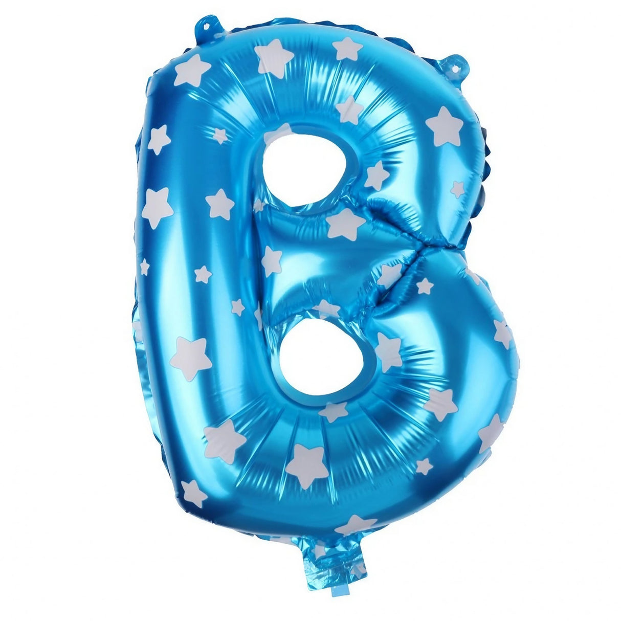 Balon Folie Metalizata Litera B, 40 Cm, Cu Imprimeu Stelute, Umflati Cu Heliu Sau Aer, Ambalaj Individual, Pai Inclus - vivimall.ro
