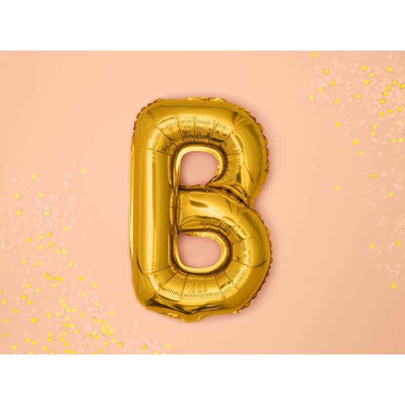 Balon Folie Metalizata Litera B, 80 Cm, Umflati Cu Heliu Sau Aer, Ambalaj Individual, Pai Inclus - vivimall.ro