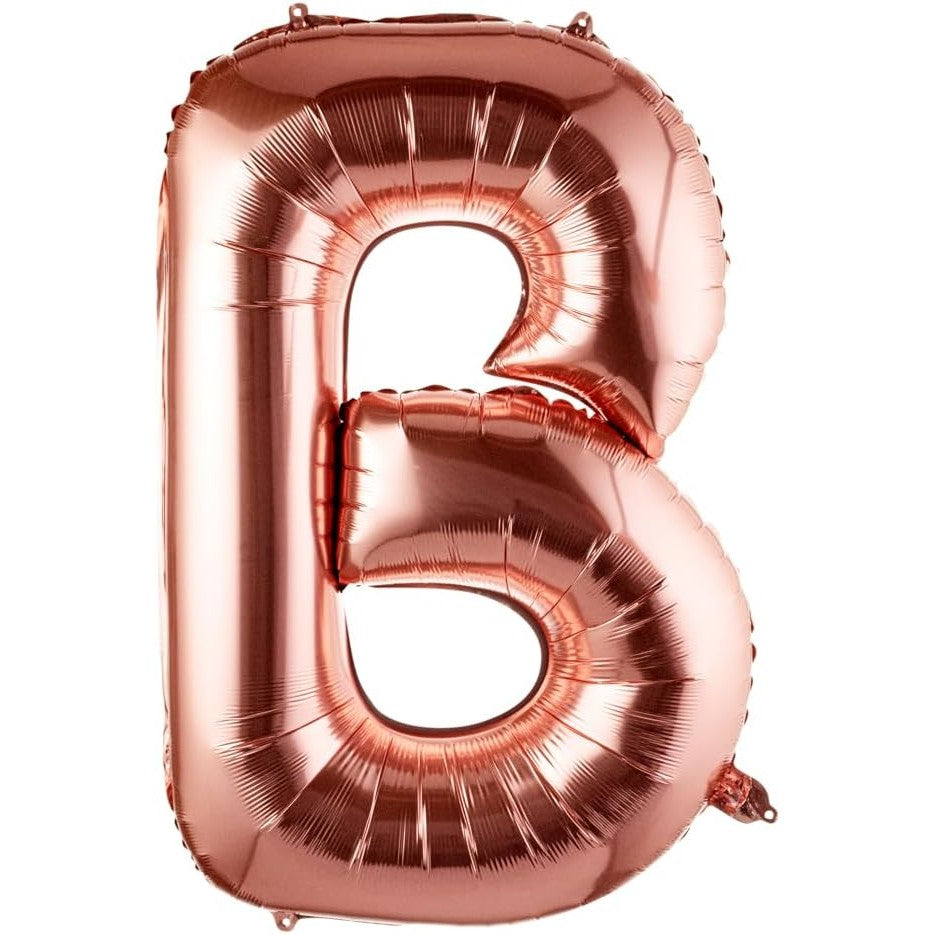 Balon Folie Metalizata Litera B, 80 Cm, Umflati Cu Heliu Sau Aer, Ambalaj Individual, Pai Inclus, Rose Gold - vivimall.ro
