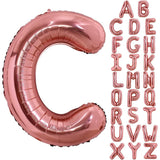 Balon Folie Metalizata Litera C, 100 Cm, Umflati Cu Heliu Sau Aer, Ambalaj Individual, Pai Inclus, Rose Gold - vivimall.ro