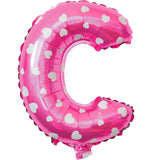 Balon Folie Metalizata Litera C, 40 Cm, Cu Imprimeu Inimioare, Umflati Cu Heliu Sau Aer, Ambalaj Individual, Pai Inclus - vivimall.ro