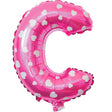 Balon Folie Metalizata Litera C, Vivimall, 40 cm, Cu Imprimeu Inimioare, Umflati cu Heliu sau Aer, Ambalaj Individual, Pai inclus, Roz - vivimall.ro