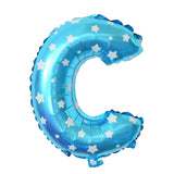 Balon Folie Metalizata Litera C, Vivimall, 40 cm, Cu Imprimeu Stelute, Umflati cu Heliu sau Aer, Ambalaj Individual, Pai inclus, Albastru - vivimall.ro
