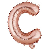 Balon Folie Metalizata Litera C, Vivimall, 40 cm, Umflati cu Heliu sau Aer, Ambalaj Individual, Pai inclus, Rose Gold - vivimall.ro