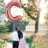 Balon Folie Metalizata Litera C, Vivimall, 80 cm, Umflati cu Heliu sau Aer, Ambalaj Individual, Pai inclus, Rose Gold - vivimall.ro