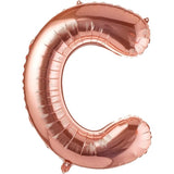 Balon Folie Metalizata Litera C, 80 Cm, Umflati Cu Heliu Sau Aer, Ambalaj Individual, Pai Inclus, Rose Gold - vivimall.ro