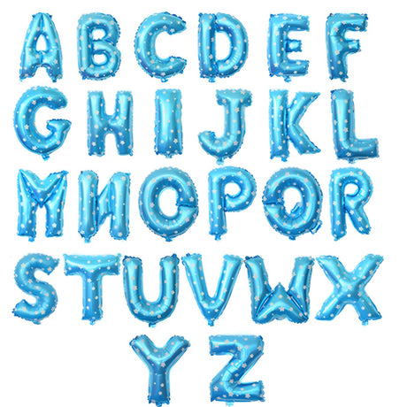 Balon Folie Metalizata Litera D, Vivimall, 40 cm, Cu Imprimeu Stelute, Umflati cu Heliu sau Aer, Ambalaj Individual, Pai inclus, Albastru - vivimall.ro