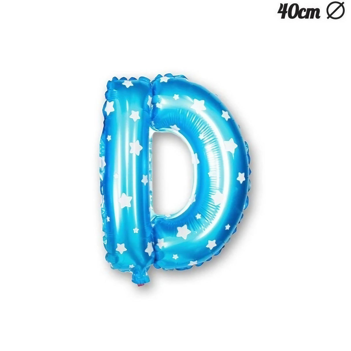 Balon Folie Metalizata Litera D, 40 Cm, Cu Imprimeu Stelute, Umflati Cu Heliu Sau Aer, Ambalaj Individual, Pai Inclus - vivimall.ro
