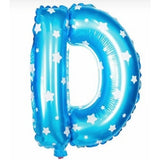 Balon Folie Metalizata Litera D, 40 Cm, Cu Imprimeu Stelute, Umflati Cu Heliu Sau Aer, Ambalaj Individual, Pai Inclus - vivimall.ro