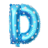 Balon Folie Metalizata Litera D, 40 Cm, Cu Imprimeu Stelute, Umflati Cu Heliu Sau Aer, Ambalaj Individual, Pai Inclus - vivimall.ro