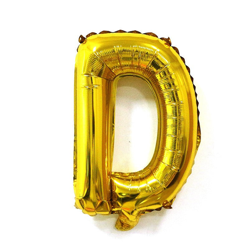 Balon Folie Metalizata Litera D, 40 Cm, Umflati Cu Heliu Sau Aer, Ambalaj Individual, Pai Inclus - vivimall.ro