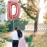 Balon Folie Metalizata Litera D, Vivimall, 80 cm, Umflati cu Heliu sau Aer, Ambalaj Individual, Pai inclus, Rose Gold - vivimall.ro