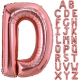 Balon Folie Metalizata Litera D, Vivimall, 80 cm, Umflati cu Heliu sau Aer, Ambalaj Individual, Pai inclus, Rose Gold - vivimall.ro
