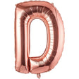 Balon Folie Metalizata Litera D, Vivimall, 80 cm, Umflati cu Heliu sau Aer, Ambalaj Individual, Pai inclus, Rose Gold - vivimall.ro