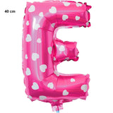 Balon Folie Metalizata Litera E, 40 Cm, Cu Imprimeu Inimioare, Umflati Cu Heliu Sau Aer, Ambalaj Individual, Pai Inclus - vivimall.ro