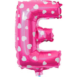 Balon Folie Metalizata Litera E, 40 Cm, Cu Imprimeu Inimioare, Umflati Cu Heliu Sau Aer, Ambalaj Individual, Pai Inclus - vivimall.ro