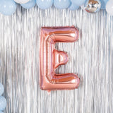 Balon Folie Metalizata Litera E, Vivimall, 40 cm, Umflati cu Heliu sau Aer, Ambalaj Individual, Pai inclus, Rose Gold - vivimall.ro