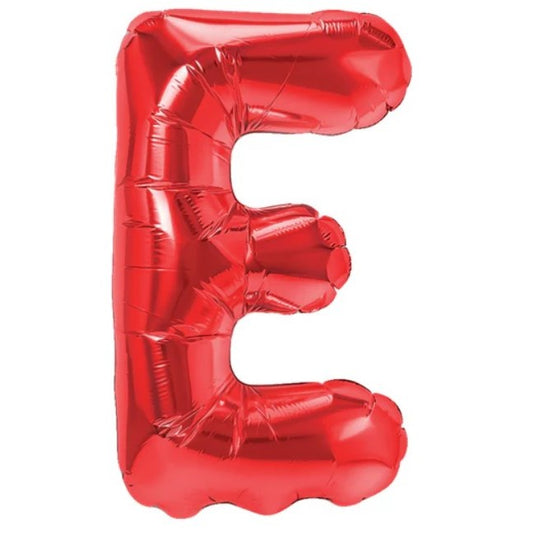 Balon Folie Metalizata Litera E, Vivimall, 40 cm, Umflati cu Heliu sau Aer, Ambalaj Individual, Pai inclus, Rosu - vivimall.ro