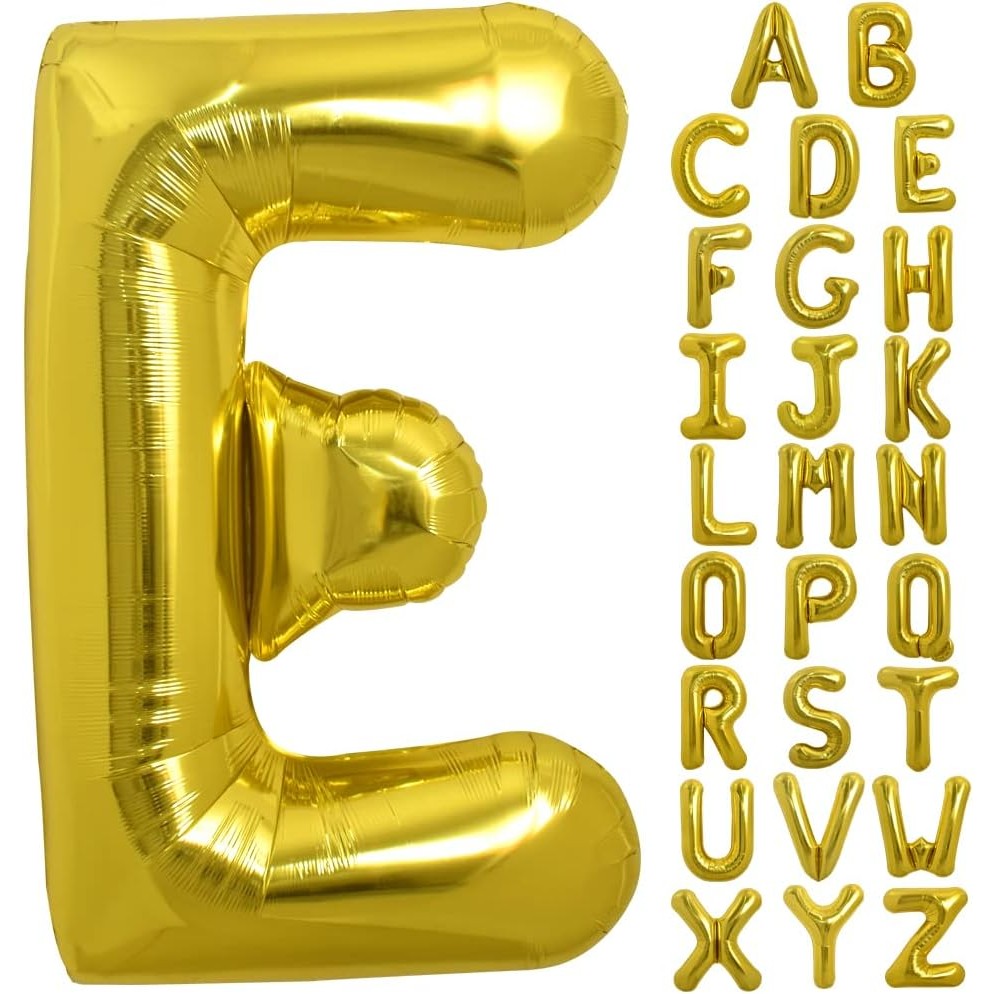 Balon Folie Metalizata Litera E, 80 Cm, Umflati Cu Heliu Sau Aer, Ambalaj Individual, Pai Inclus - vivimall.ro