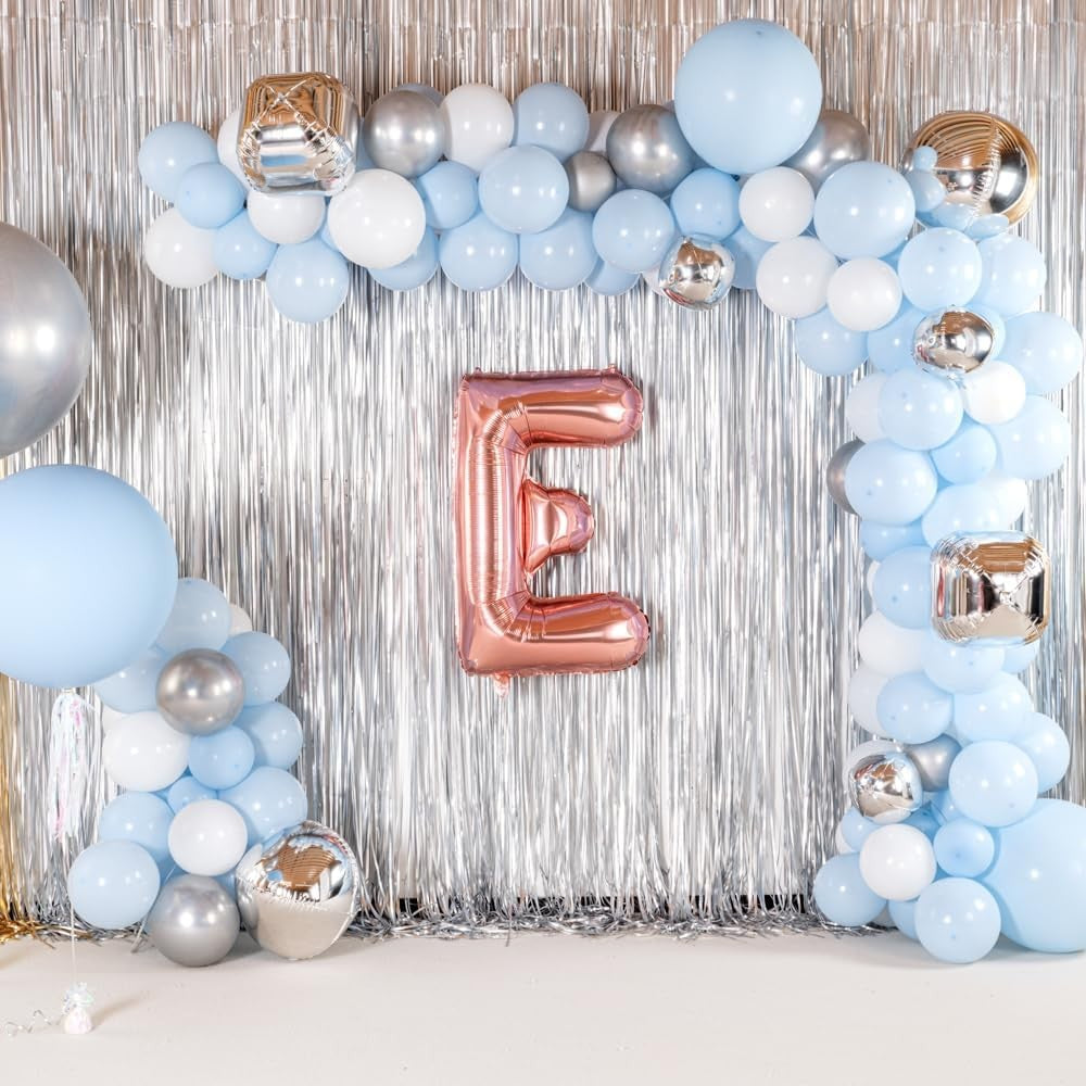 Balon Folie Metalizata Litera E, Vivimall, 80 cm, Umflati cu Heliu sau Aer, Ambalaj Individual, Pai inclus, Rose Gold - vivimall.ro