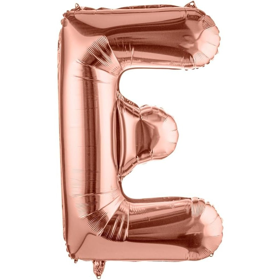 Balon Folie Metalizata Litera E, 80 Cm, Umflati Cu Heliu Sau Aer, Ambalaj Individual, Pai Inclus, Rose Gold - vivimall.ro