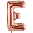 Balon Folie Metalizata Litera E, Vivimall, 80 cm, Umflati cu Heliu sau Aer, Ambalaj Individual, Pai inclus, Rose Gold - vivimall.ro