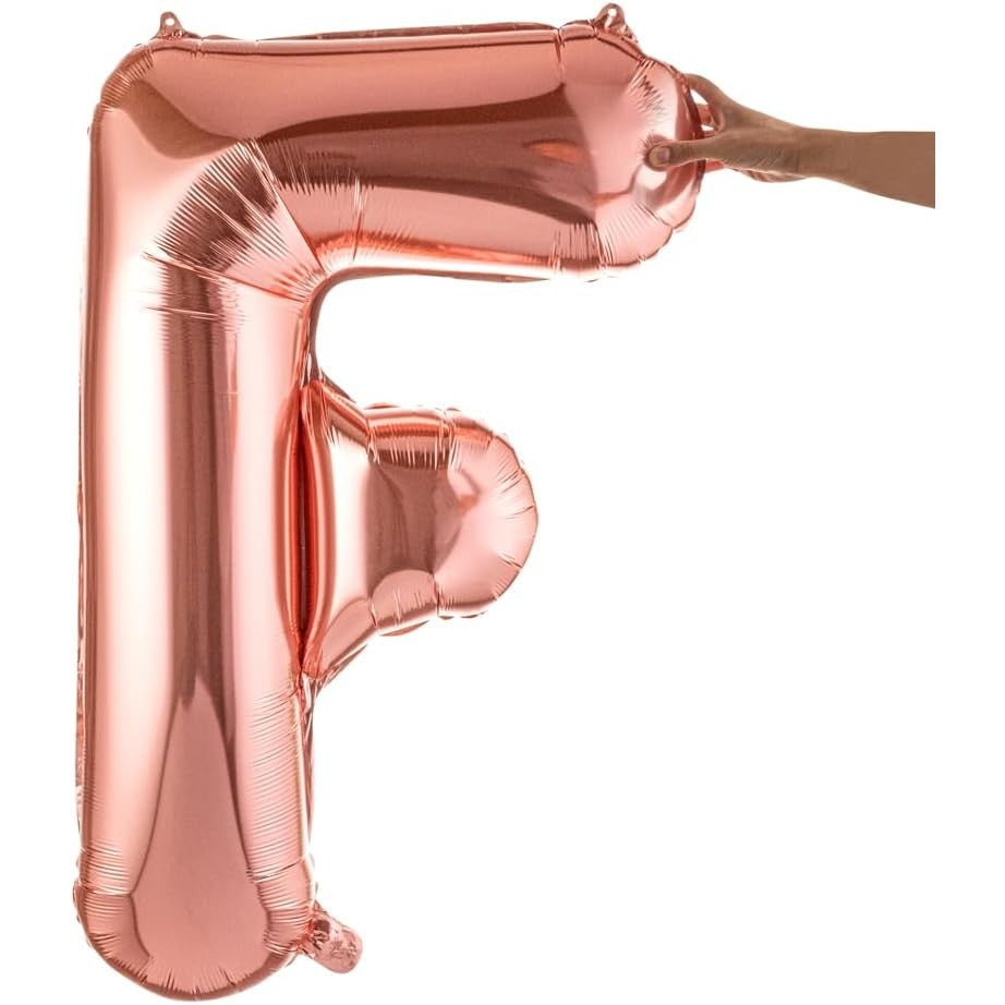 Balon Folie Metalizata Litera F, 100 Cm, Umflati Cu Heliu Sau Aer, Ambalaj Individual, Pai Inclus, Rose Gold - vivimall.ro