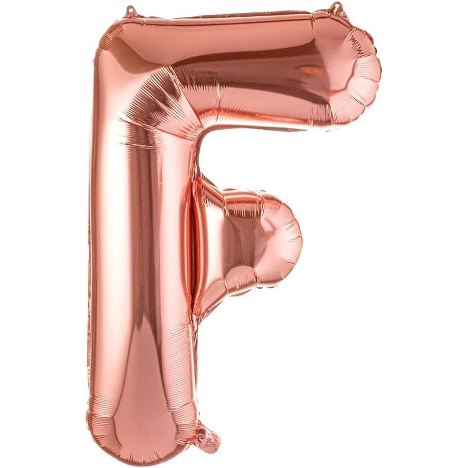 Balon Folie Metalizata Litera F, 100 Cm, Umflati Cu Heliu Sau Aer, Ambalaj Individual, Pai Inclus, Rose Gold - vivimall.ro