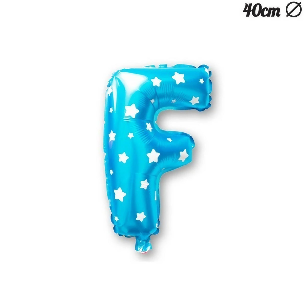Balon Folie Metalizata Litera F, 40 Cm, Cu Imprimeu Stelute, Umflati Cu Heliu Sau Aer, Ambalaj Individual, Pai Inclus - vivimall.ro