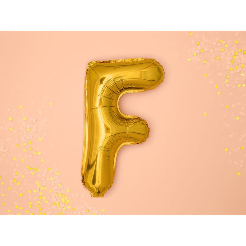 Balon Folie Metalizata Litera F, 80 Cm, Umflati Cu Heliu Sau Aer, Ambalaj Individual, Pai Inclus - vivimall.ro