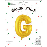 Balon Folie Metalizata Litera G, 40 Cm, Umflati Cu Heliu Sau Aer, Ambalaj Individual, Pai Inclus - vivimall.ro