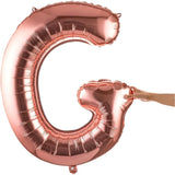 Balon Folie Metalizata Litera G, 80 Cm, Umflati Cu Heliu Sau Aer, Ambalaj Individual, Pai Inclus, Rose Gold - vivimall.ro