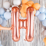 Balon Folie Metalizata Litera H, Vivimall, 100 cm, Umflati cu Heliu sau Aer, Ambalaj Individual, Pai inclus, Rose Gold - vivimall.ro