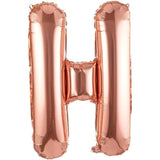 Balon Folie Metalizata Litera H, Vivimall, 100 cm, Umflati cu Heliu sau Aer, Ambalaj Individual, Pai inclus, Rose Gold - vivimall.ro