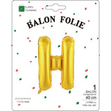 Balon Folie Metalizata Litera H, 40 Cm, Umflati Cu Heliu Sau Aer, Ambalaj Individual, Pai Inclus - vivimall.ro