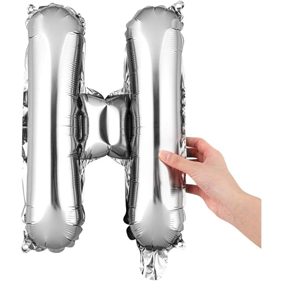 Balon Folie Metalizata Litera H, 40 Cm, Umflati Cu Heliu Sau Aer, Ambalaj Individual, Pai Inclus - vivimall.ro