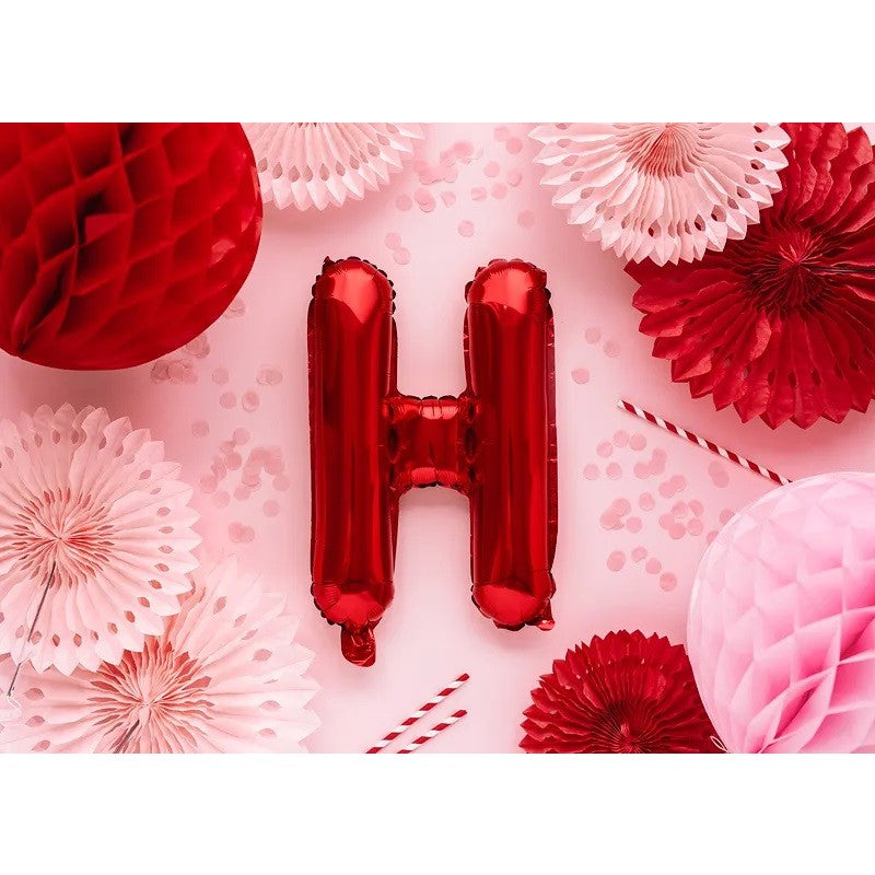 Balon Folie Metalizata Litera H, 40 Cm, Umflati Cu Heliu Sau Aer, Ambalaj Individual, Pai Inclus - vivimall.ro