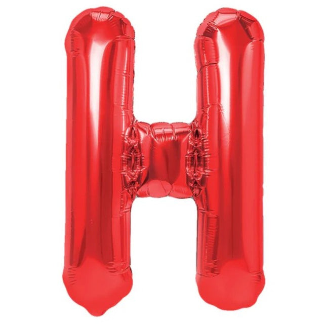 Balon Folie Metalizata Litera H, Vivimall, 40 cm, Umflati cu Heliu sau Aer, Ambalaj Individual, Pai inclus, Rosu - vivimall.ro
