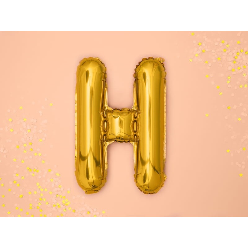 Balon Folie Metalizata Litera H, 80 Cm, Umflati Cu Heliu Sau Aer, Ambalaj Individual, Pai Inclus - vivimall.ro